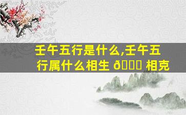 壬午五行是什么,壬午五行属什么相生 🐞 相克